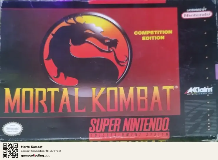 Mortal Kombat Super Nintendo Entertainment System, NTSC box front