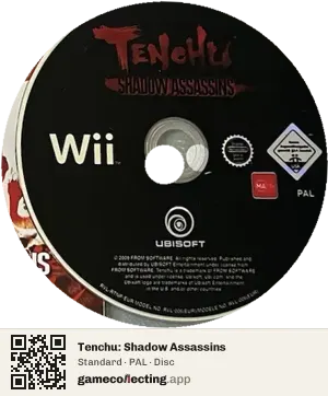 Tenchu: Shadow Assassins Nintendo Wii, PAL disc