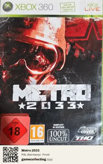 Metro 2033 Xbox 360, Germany box front