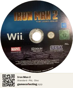 Iron Man 2 Nintendo Wii, PAL disc