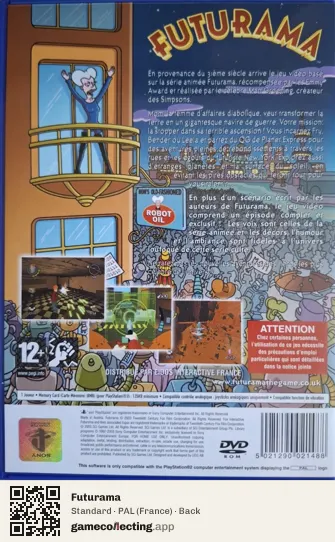 Futurama PlayStation 2, France box back