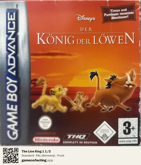 The Lion King 1 1/2 Game Boy Advance, Germany box front