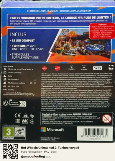 Hot Wheels Unleashed 2: Turbocharged Xbox Series X, PAL box back