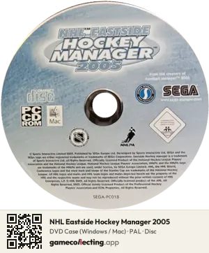 NHL Eastside Hockey Manager 2005 Computer, PAL disc