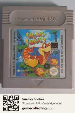 Sneaky Snakes Game Boy, PAL cartridge label