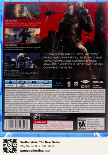 Wolfenstein: The New Order PlayStation 4, PAL box back