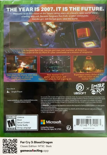 Far Cry 3: Blood Dragon Xbox One, NTSC box back