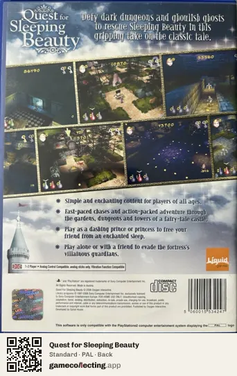 Quest for Sleeping Beauty PlayStation 2, PAL box back
