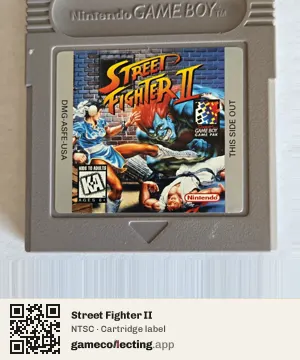 Street Fighter II Game Boy, NTSC cartridge label
