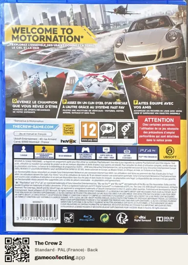 The Crew 2 PlayStation 4, France box back