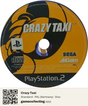 Crazy Taxi PlayStation 2, PAL disc