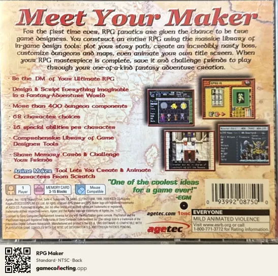 RPG Maker PlayStation, NTSC box back