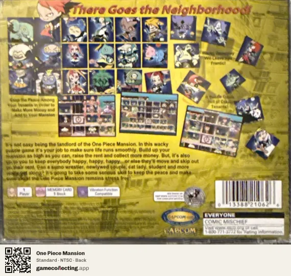 One Piece Mansion PlayStation, NTSC box back