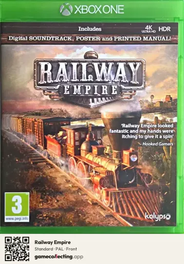 Railway Empire Xbox One, PAL box front
