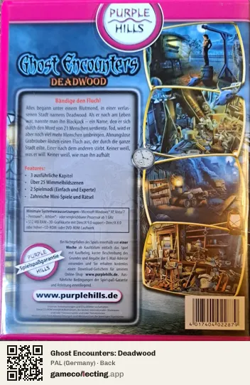 Ghost Encounters: Deadwood Computer, Germany box back