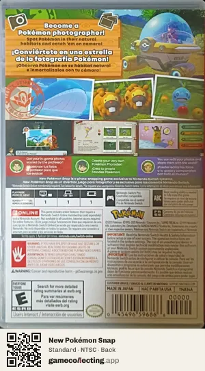 New Pokémon Snap Nintendo Switch, NTSC box back