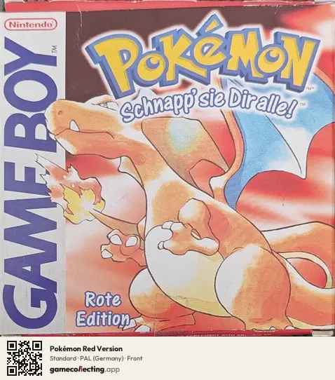 Pokémon Red Version Game Boy, Germany box front