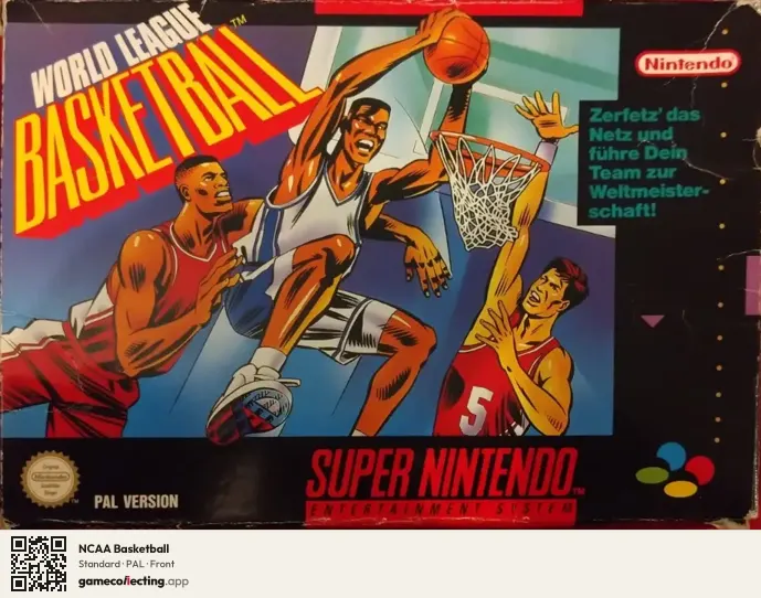 NCAA Basketball Super Nintendo Entertainment System, PAL box front