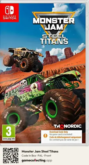 Monster Jam Steel Titans Nintendo Switch, PAL box front