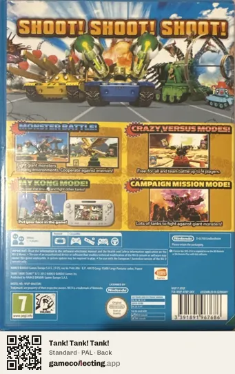 Tank! Tank! Tank! Nintendo Wii U, PAL box back