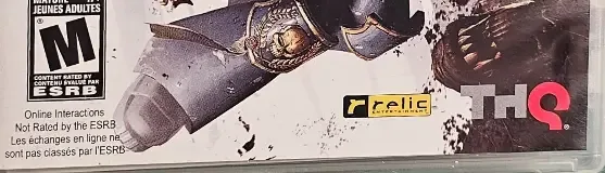 Warhammer 40,000: Space Marine, the ESRB box on its front