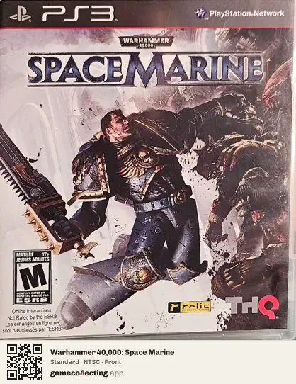 Warhammer 40,000: Space Marine PlayStation 3, NTSC box front