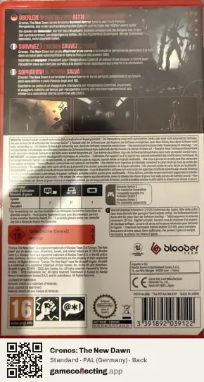 Cronos: The New Dawn Nintendo Switch 2, Germany box back