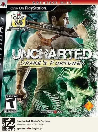 Uncharted: Drake's Fortune PlayStation 3, NTSC box front
