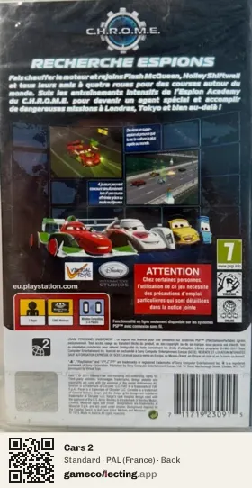 Cars 2 PlayStation Portable, France box back