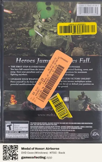 Medal of Honor: Airborne Computer, NTSC box back