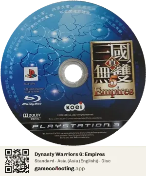 Dynasty Warriors 6: Empires PlayStation 3, Asia disc