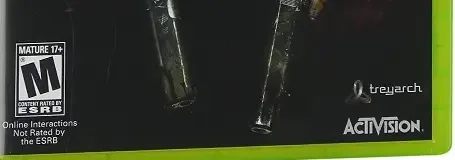 Call of Duty: Black Ops, the ESRB box on its front