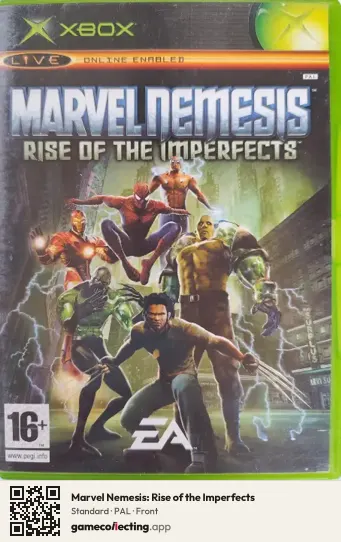 Marvel Nemesis: Rise of the Imperfects Xbox, PAL box front