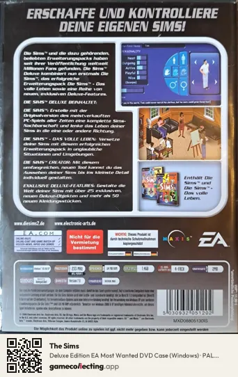 The Sims Computer, Germany box back