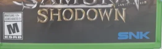 Samurai Shodown, the ESRB box on its front