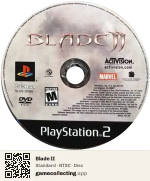 Blade II PlayStation 2, NTSC disc