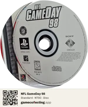 NFL GameDay 98 PlayStation, NTSC disc