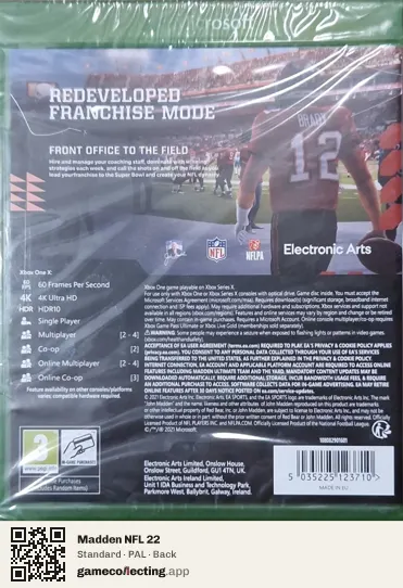 Madden NFL 22 Xbox One, PAL box back