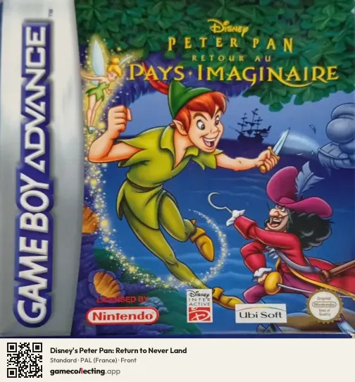 Disney's Peter Pan: Return to Never Land Game Boy Advance, France box front