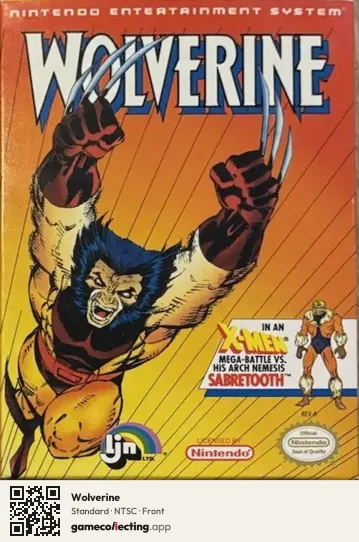 Wolverine Nintendo Entertainment System, NTSC box front