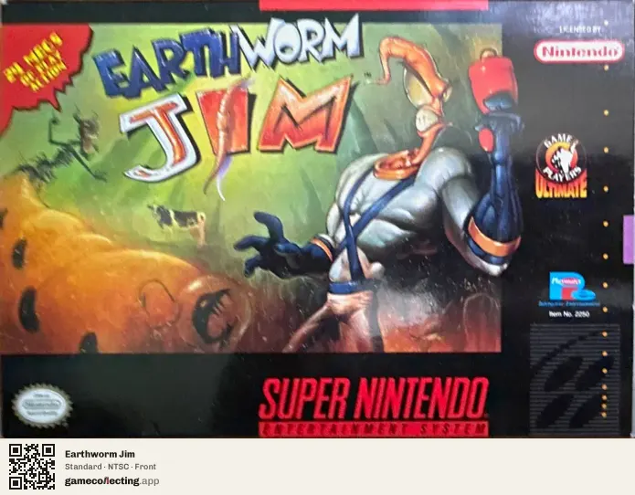 Earthworm Jim Super Nintendo Entertainment System, NTSC box front