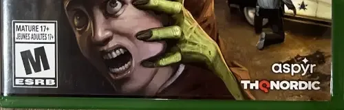Stubbs the Zombie in Rebel Without a Pulse, the ESRB box on its front