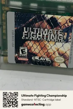 Ultimate Fighting Championship Game Boy Color, NTSC cartridge label