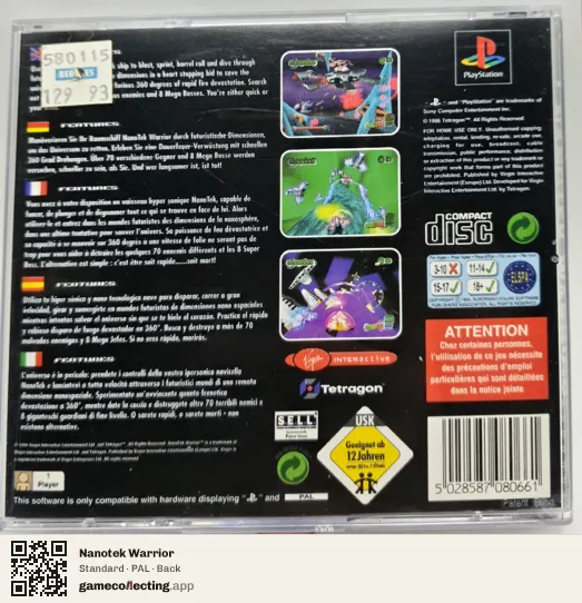 Nanotek Warrior PlayStation, PAL box back
