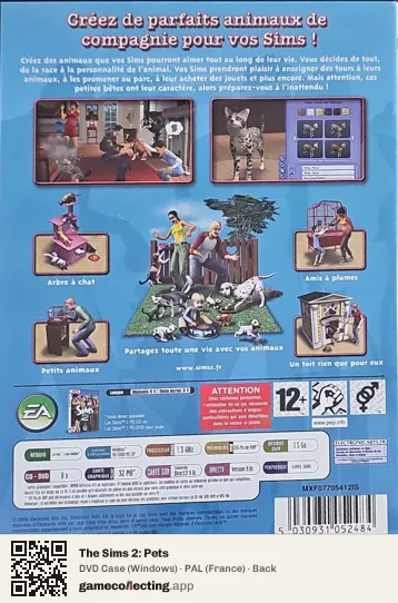The Sims 2: Pets Computer, France box back