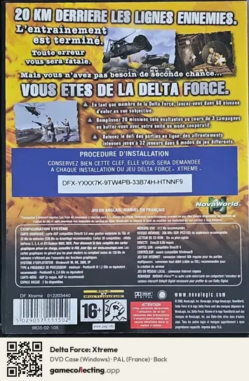 Delta Force: Xtreme Computer, France box back