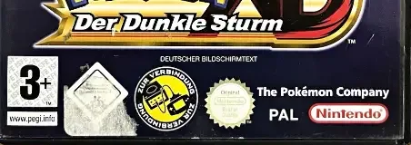 Pokémon XD: Gale of Darkness, the PEGI square on its front