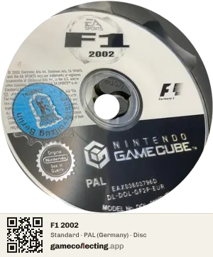 F1 2002 Nintendo GameCube, PAL disc