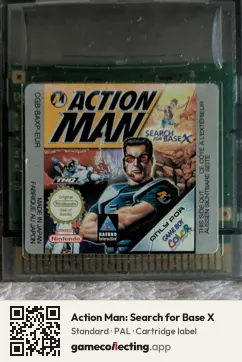 Action Man: Search for Base X Game Boy Color, PAL cartridge label