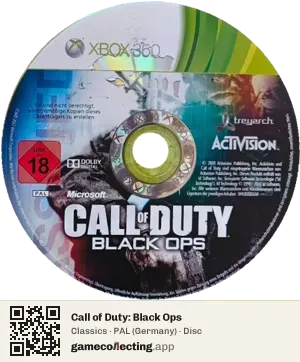Call of Duty: Black Ops Xbox 360, PAL disc